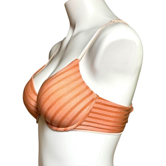 Victoria's Secret Uplift Semi Demi Front Close Strappy Orange Underwire Bra 36B - Picture 2 of 5